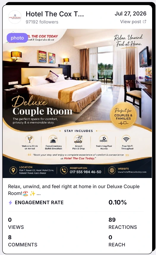 Cropped audited Deluxe Couple Room Facebook post